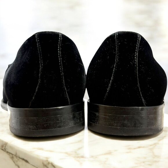 Suitsupply Black‎ Cotton Velvet Tuxedo Slip On Loafers - Picture 8 of 13